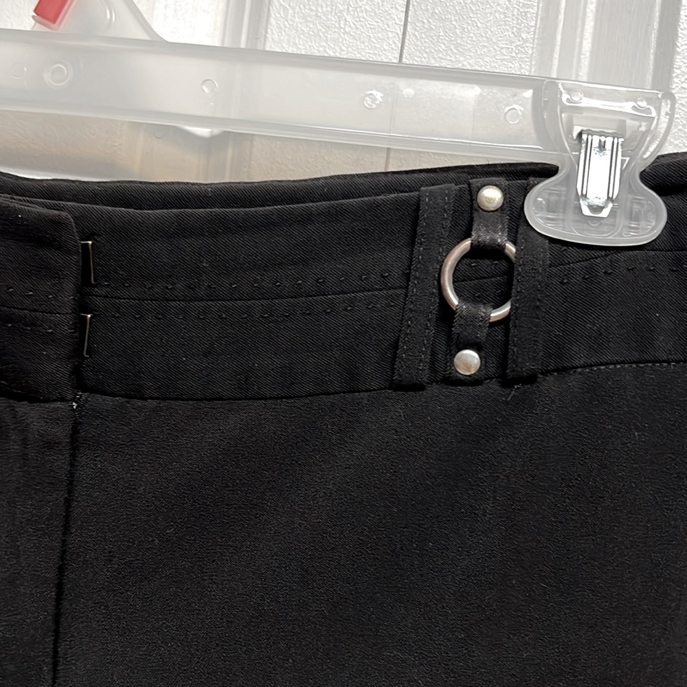Vintage R.Q.T Black Mid Rise Wide Leg Rayon Stretch Dress Pants Size 12P - Picture 4 of 8
